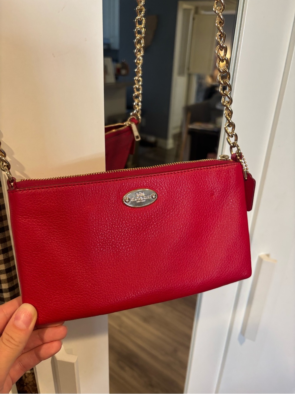 WORN ONCE COACH SMALL RED CROSSBODY BAG - Picture 2 of 16